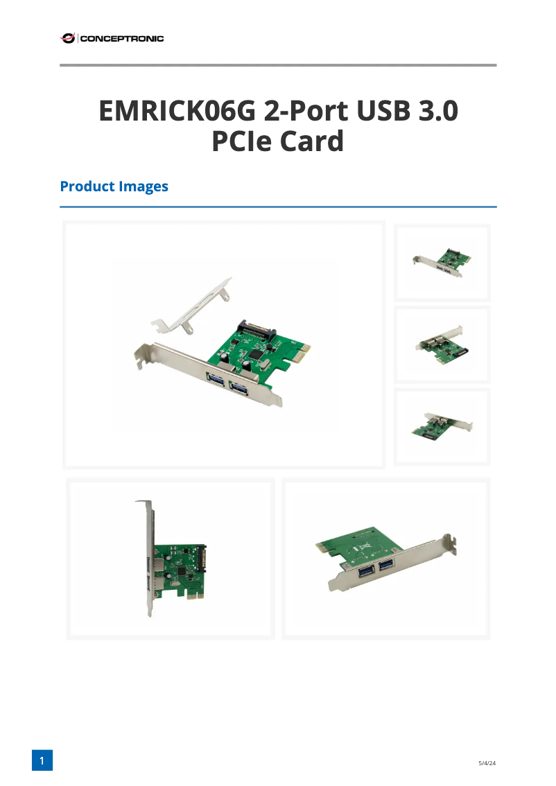 Page n°1 - Manuel utilisateur Conceptronic EMRICK06G