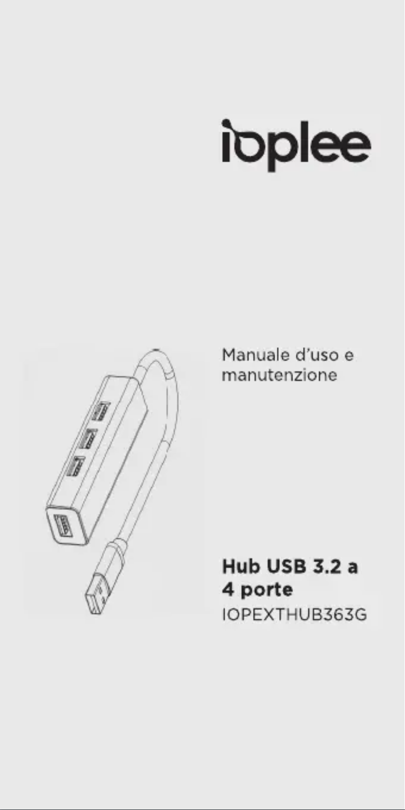 Page 1 de la notice Manuel utilisateur IOPLEE IOPEXTHUB363G