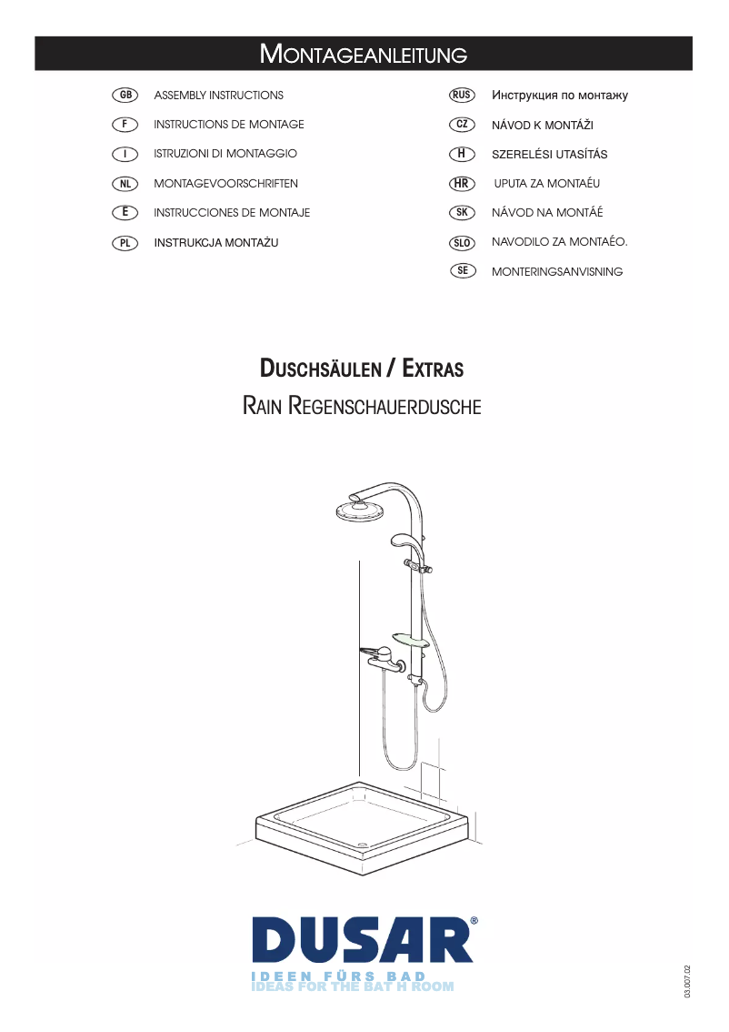 Image de la première page du manuel de l'appareil Rain