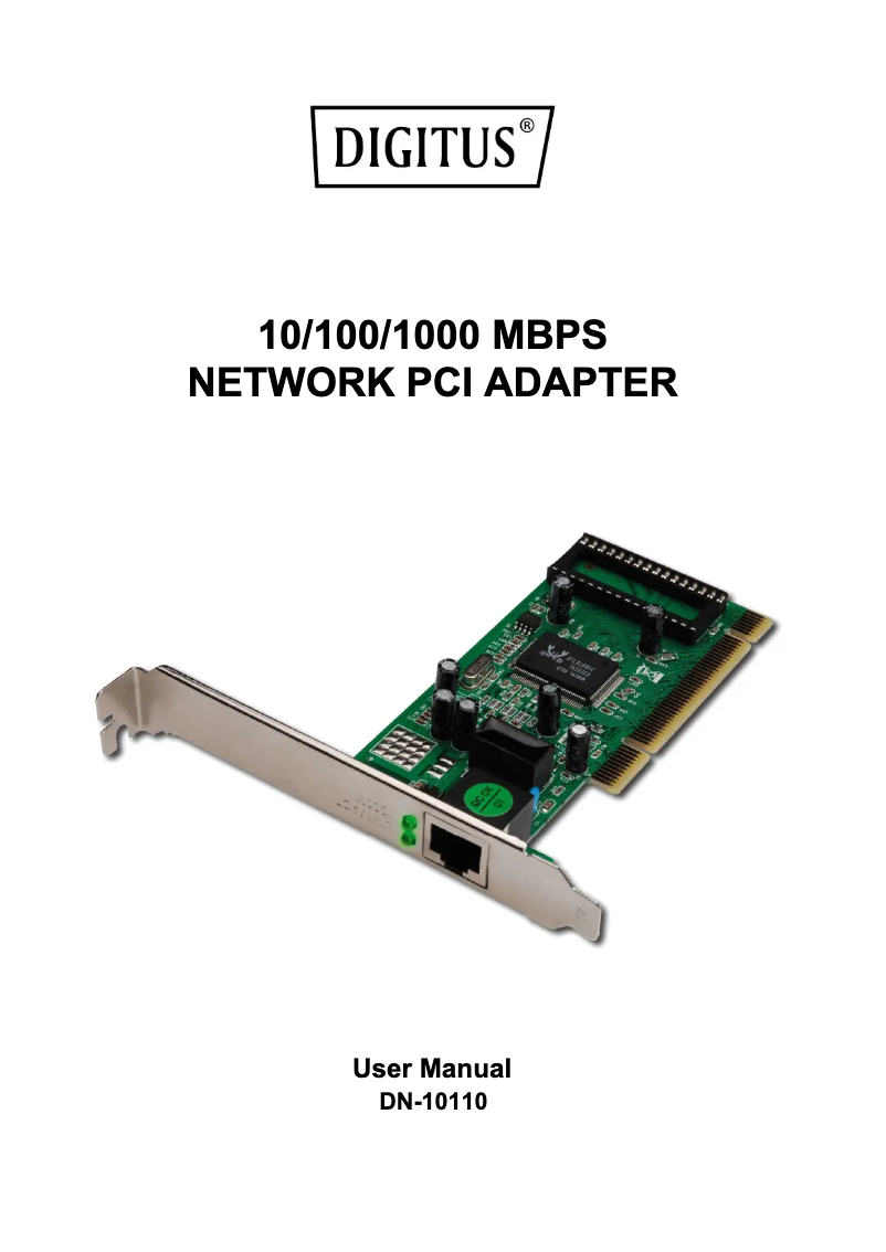 Page 1 de la notice Manuel utilisateur Digitus DN-10110