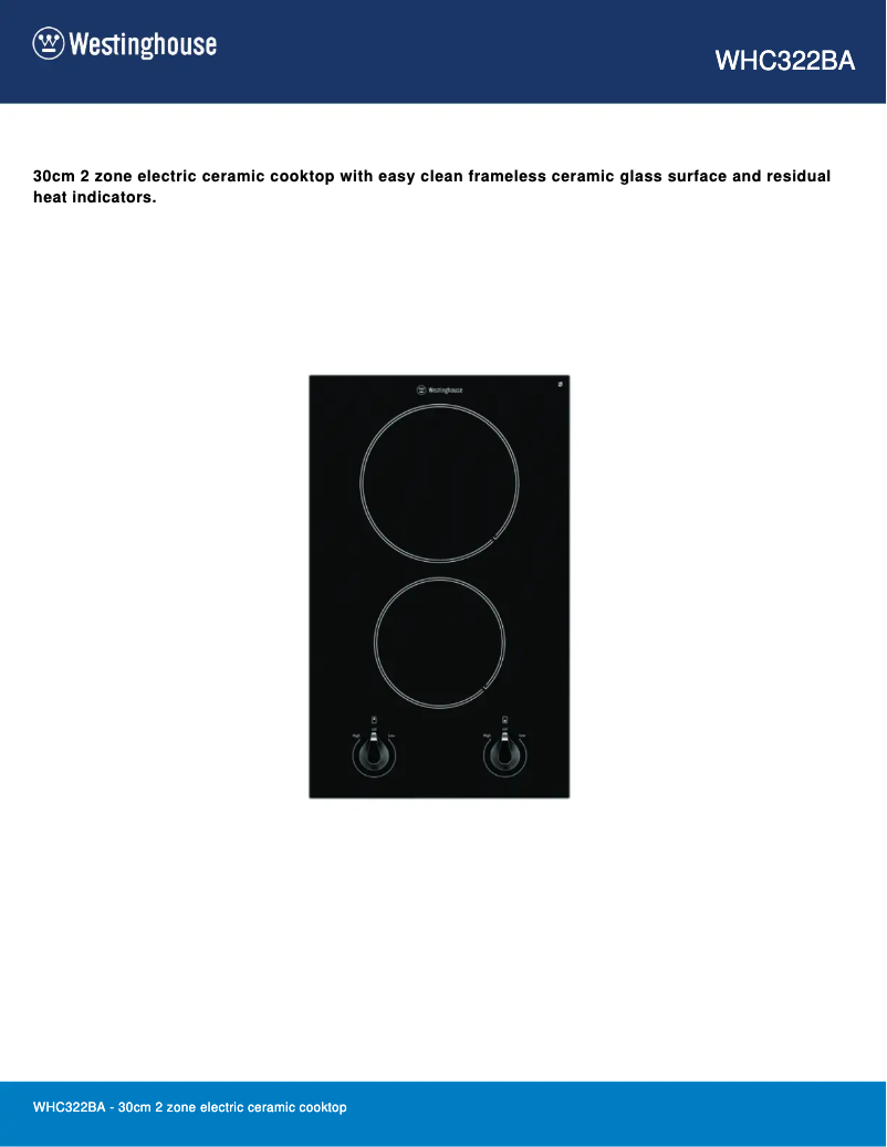 Image de la première page du manuel de l'appareil WHC322BA