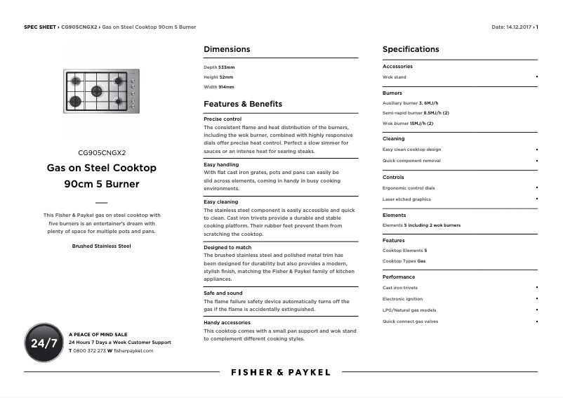 Image de la première page du manuel de l'appareil CG905CNGX2