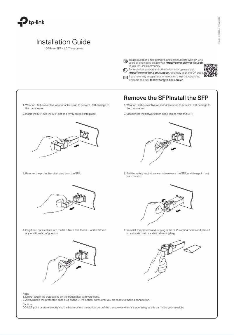 Página 1 del manual Guía de instalación TP-Link TXM431-LR