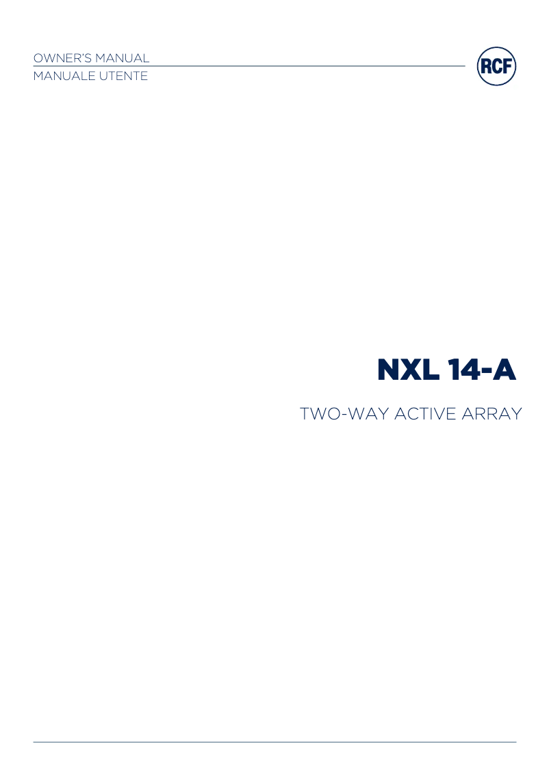 Image de la première page du manuel de l'appareil NXL 14-A