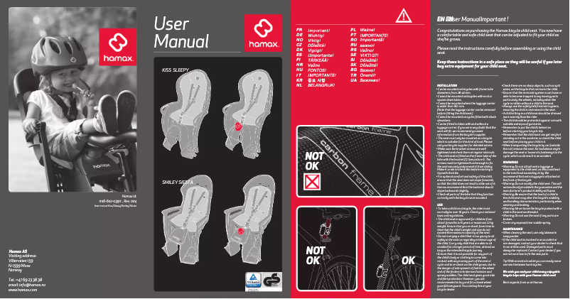 Page 1 de la notice Manuel utilisateur Hamax Smiley