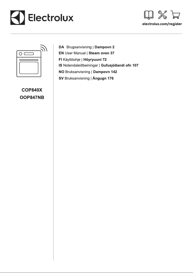 Page 1 de la notice Manuel utilisateur Electrolux COP840X