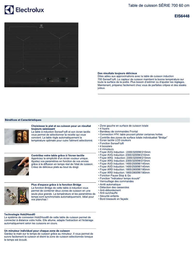 Page n°1 - Fiche technique Electrolux EIS6448