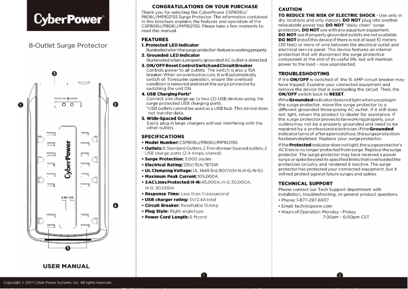 Page n°1 - Manuel utilisateur CyberPower MP1047SE