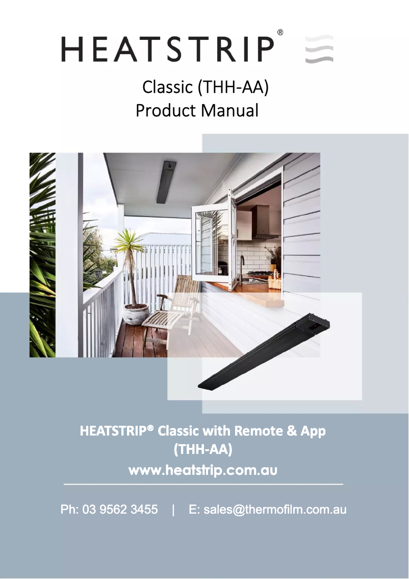 Page 1 de la notice Manuel utilisateur Heatstrip THH 2400AA