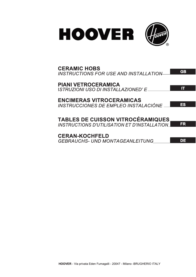 Page n°1 - Manuel utilisateur Hoover HVE642C