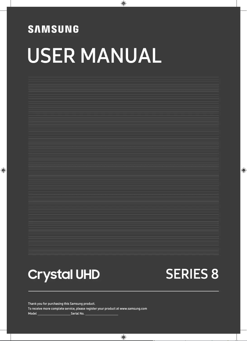 Page 1 de la notice Manuel utilisateur Samsung UA43TU8200K