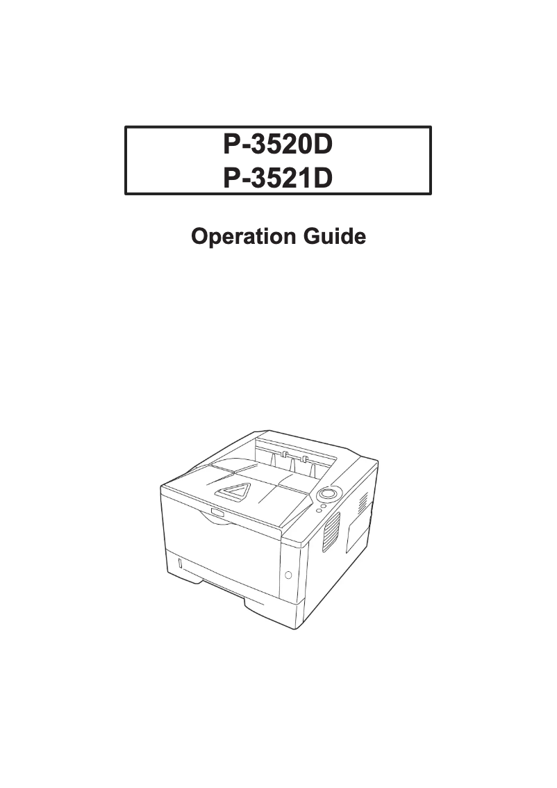 Image de la première page du manuel de l'appareil P-3520D