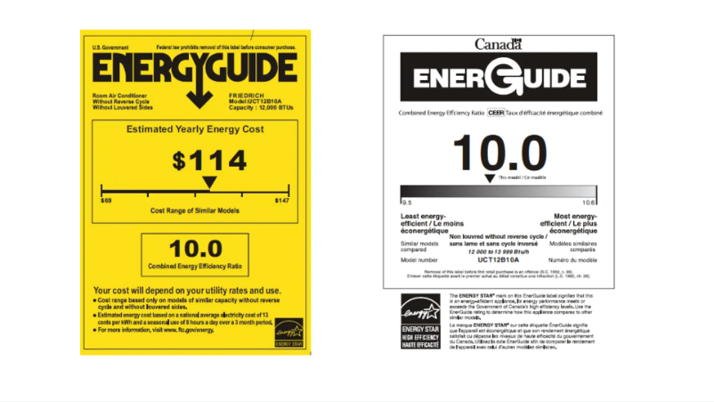 Page n°1 - Label énergétique Friedrich Uni-Fit UCT12B10A