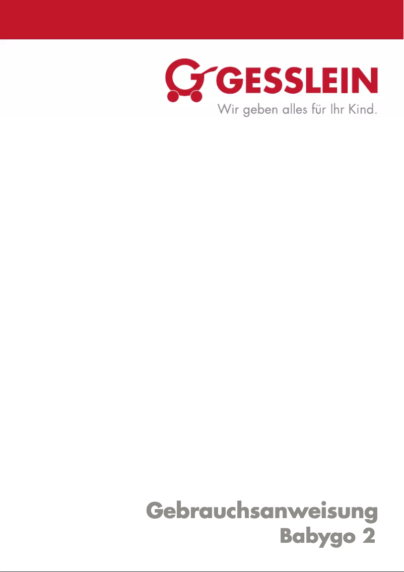 Page n°1 - Manuel utilisateur Gesslein Babygo 2