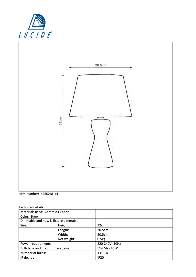 Page n°1 - Manuel utilisateur Lucide Tura 44502/81/41