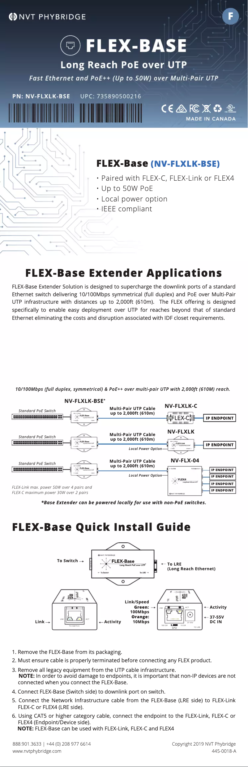 Page 1 de la notice Manuel utilisateur Phybridge NV-FLXLK-BSE