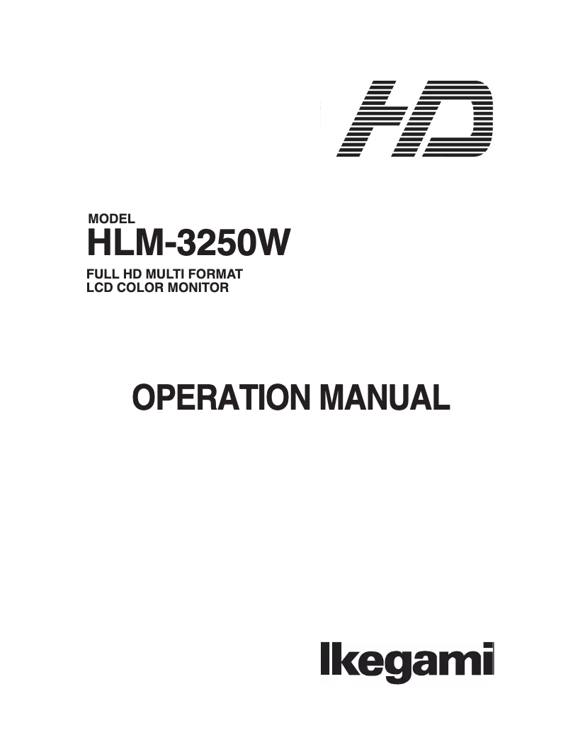 Página 1 del manual Manual de usuario Ikegami HLM-3250W