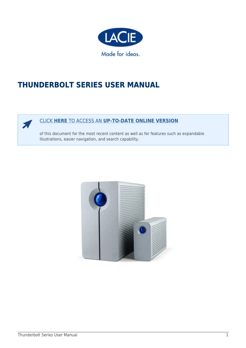 Page n°1 - Mode d'emploi LaCie 2big Thunderbolt