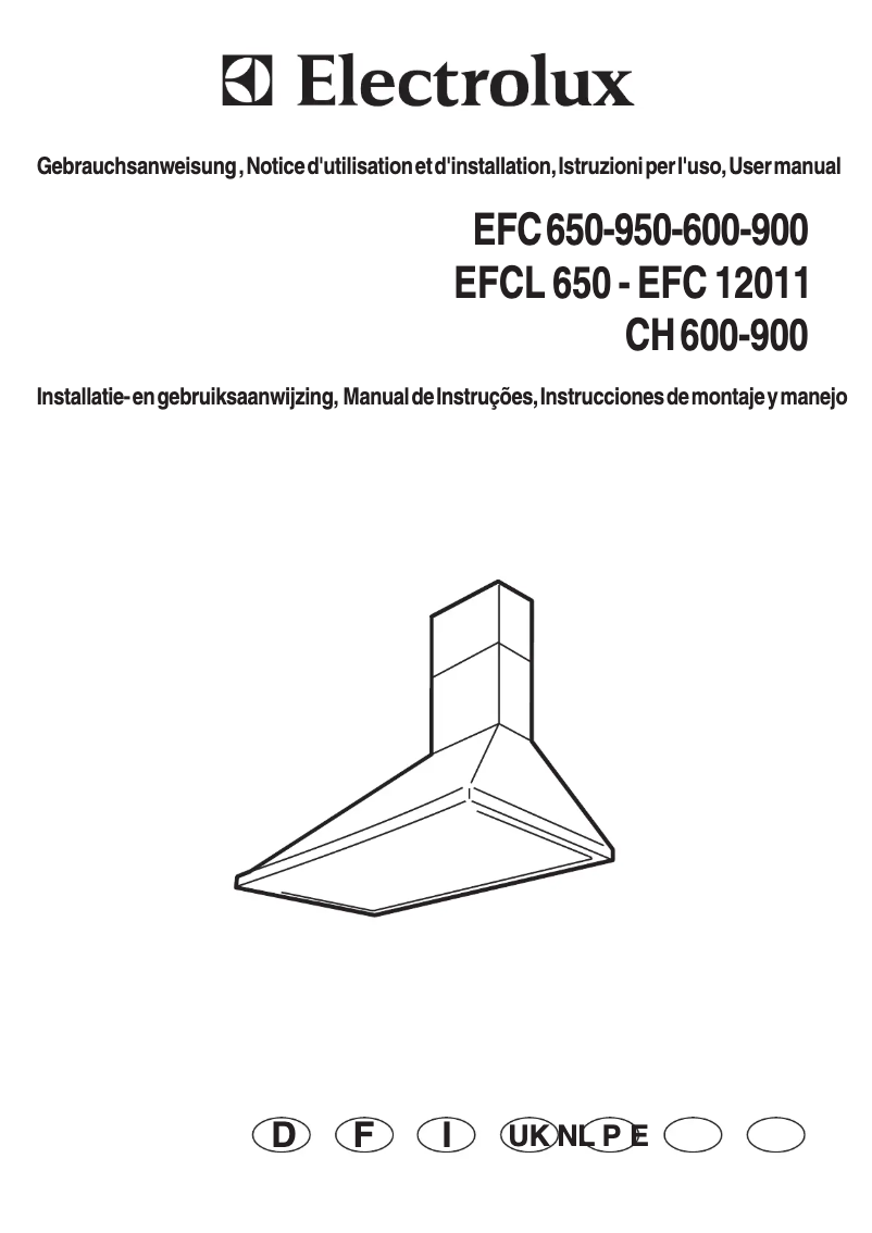 Page n°1 - Manuel utilisateur Electrolux EFC 950