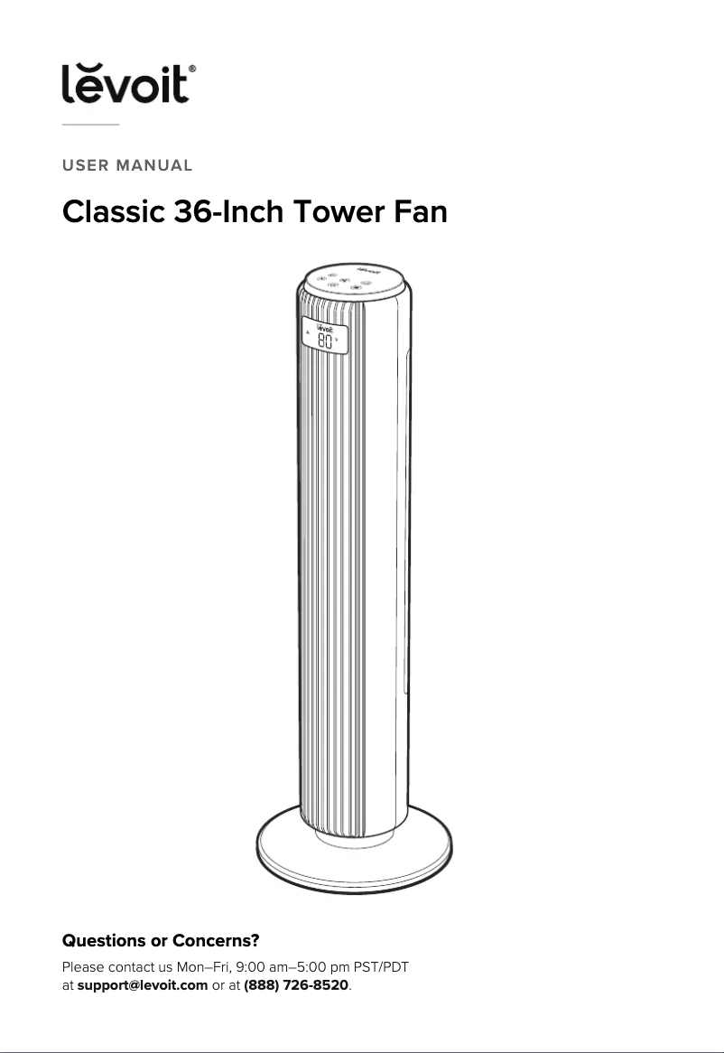 Page 1 de la notice Manuel utilisateur Levoit Classic 36-Inch