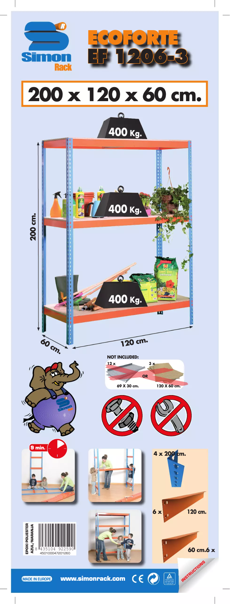 Page 1 de la notice Manuel utilisateur Simonrack Ecoforte 1206-3