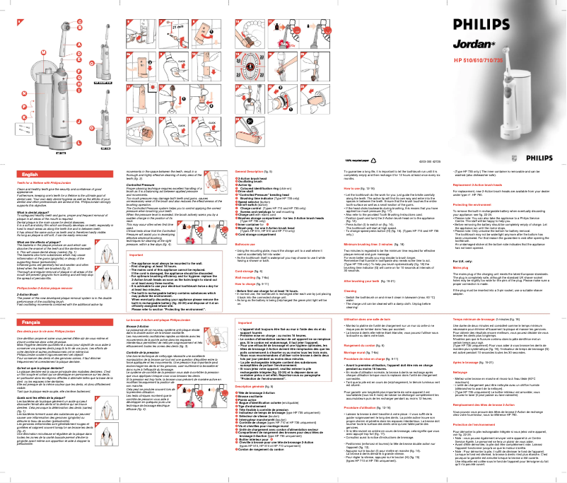 Page n°1 - Manuel utilisateur Philips Sonicare HP610