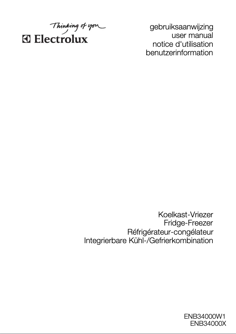 Page 1 de la notice Manuel utilisateur Electrolux ENB34000X