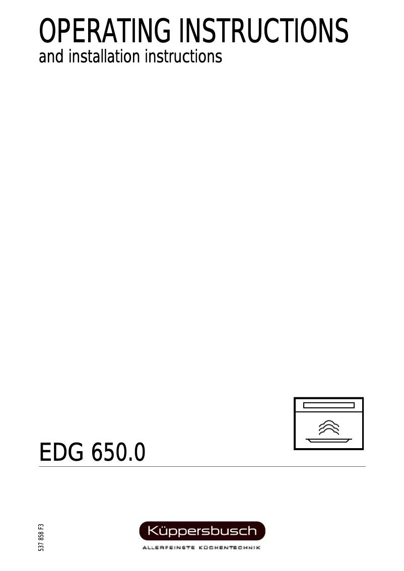 Page 1 de la notice Manuel utilisateur Küppersbusch EDG 650