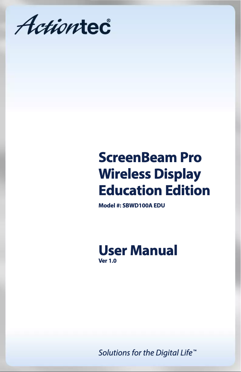 Image de la première page du manuel de l'appareil ScreenBeam Pro
