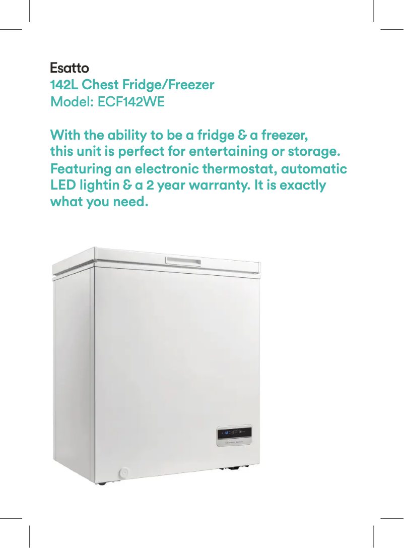 Page 1 de la notice Guide de démarrage rapide Esatto ECF142WE