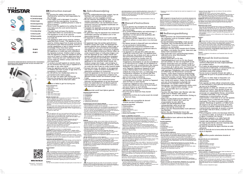 Page 1 de la notice Manuel utilisateur TriStar PD-8810