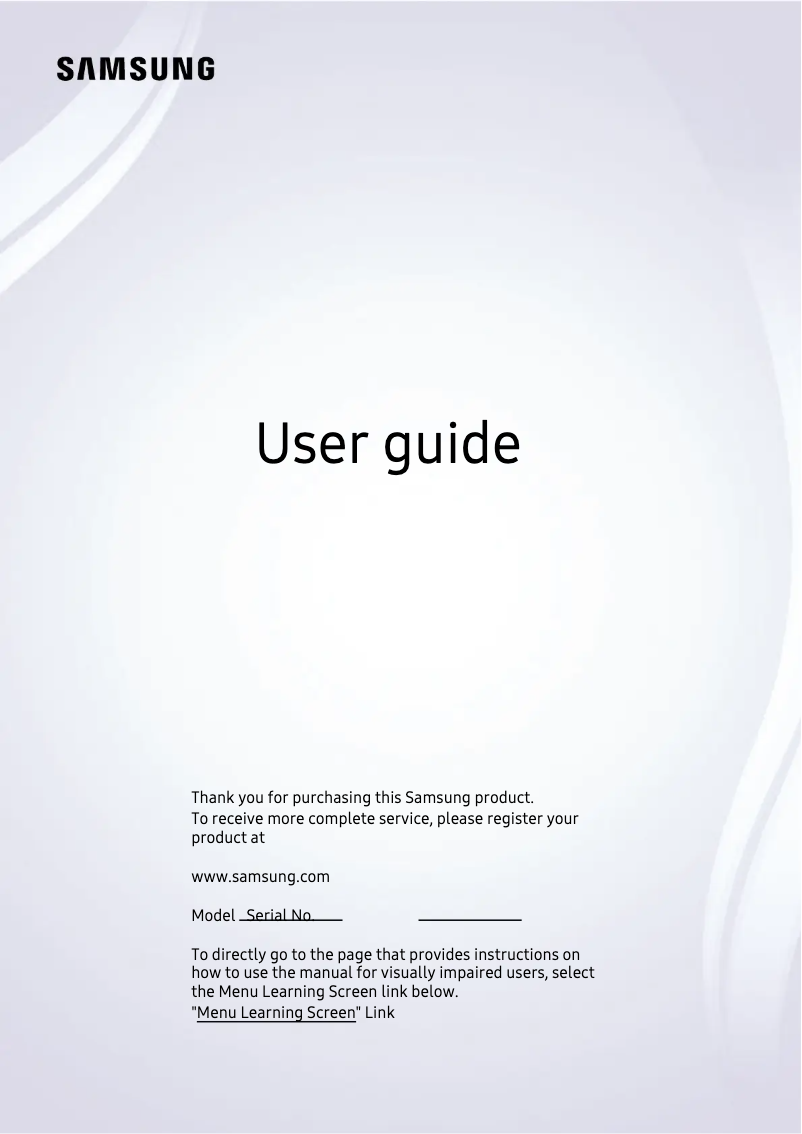 Page 1 de la notice Manuel utilisateur Samsung QA65QE1DAG
