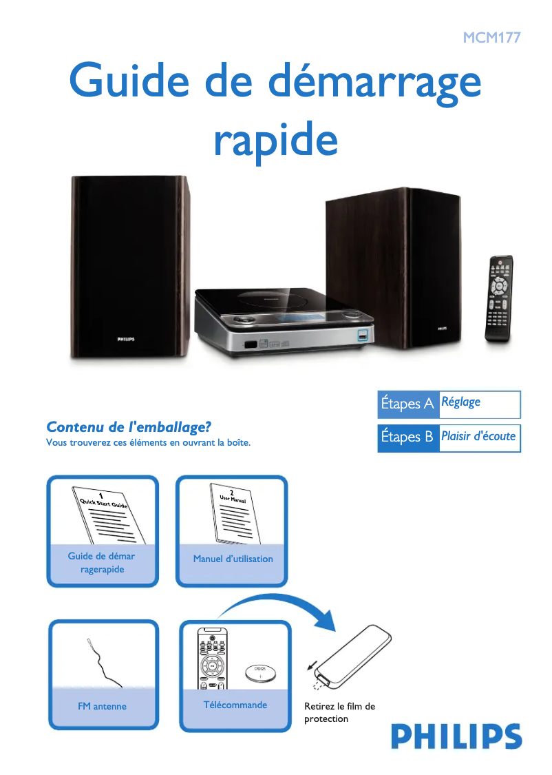 Página 1 del manual Guía de inicio rápido Philips MCM177