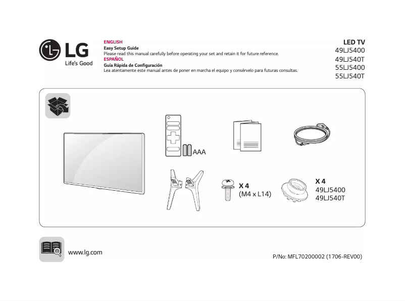 Page 1 of the manual User Manual LG 49LJ540T