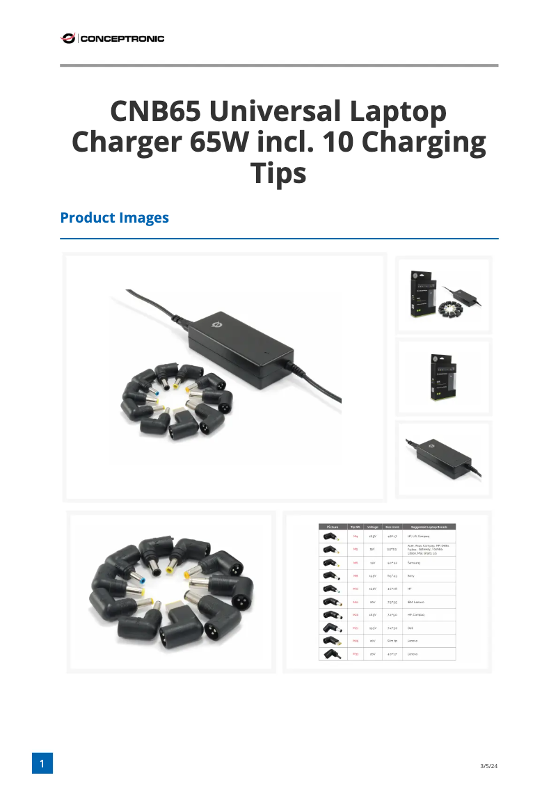 Image de la première page du manuel de l'appareil CNB65