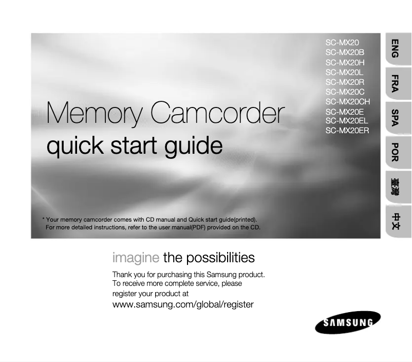 Page 1 de la notice Manuel utilisateur Samsung SC-MX20C