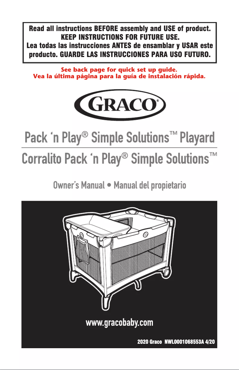 Page 1 de la notice Manuel utilisateur Graco Pack 'n Play Simple Solutions
