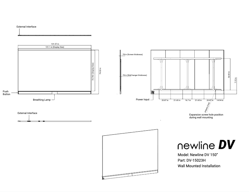 Page 1 de la notice Dessin technique Newline DV-15023H