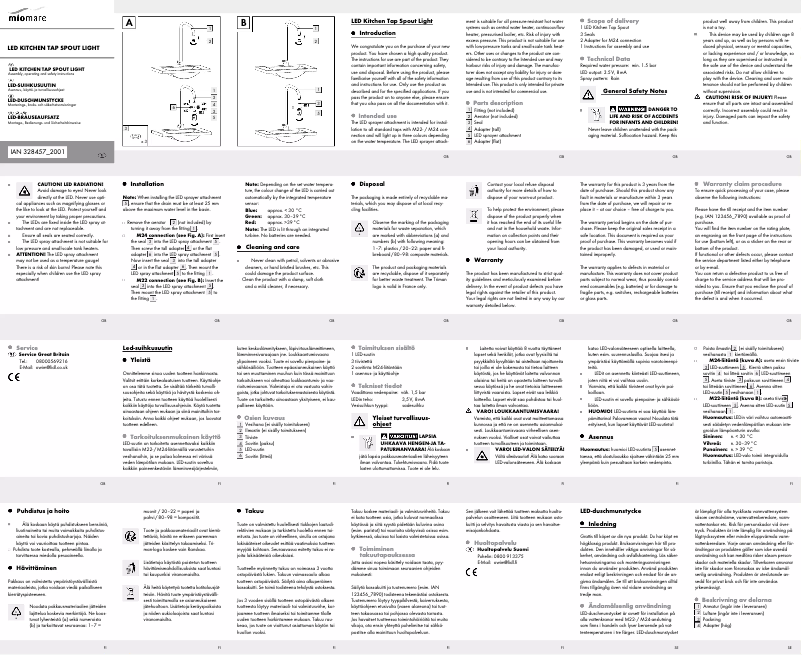 Page n°1 - Manuel utilisateur Miomare IAN 328457