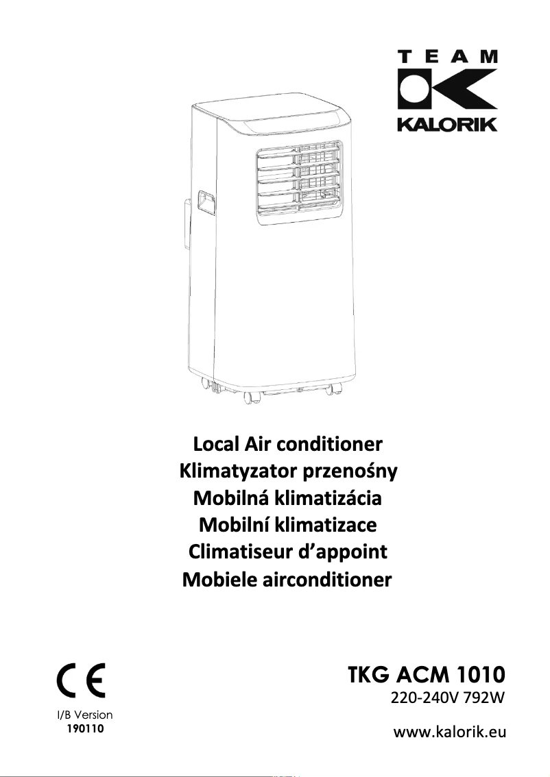 Page 1 de la notice Manuel utilisateur Kalorik TKG ACM 1010