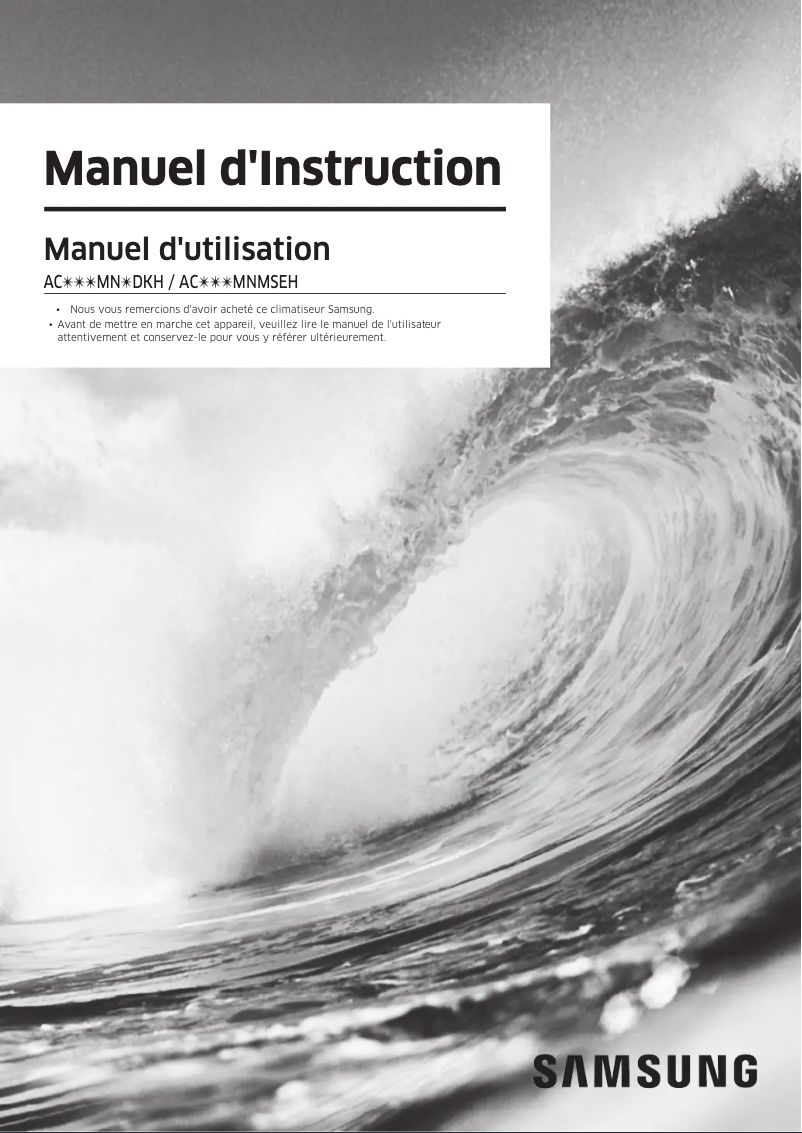 Page 1 de la notice Manuel utilisateur Samsung AC052MNMSEH/EU