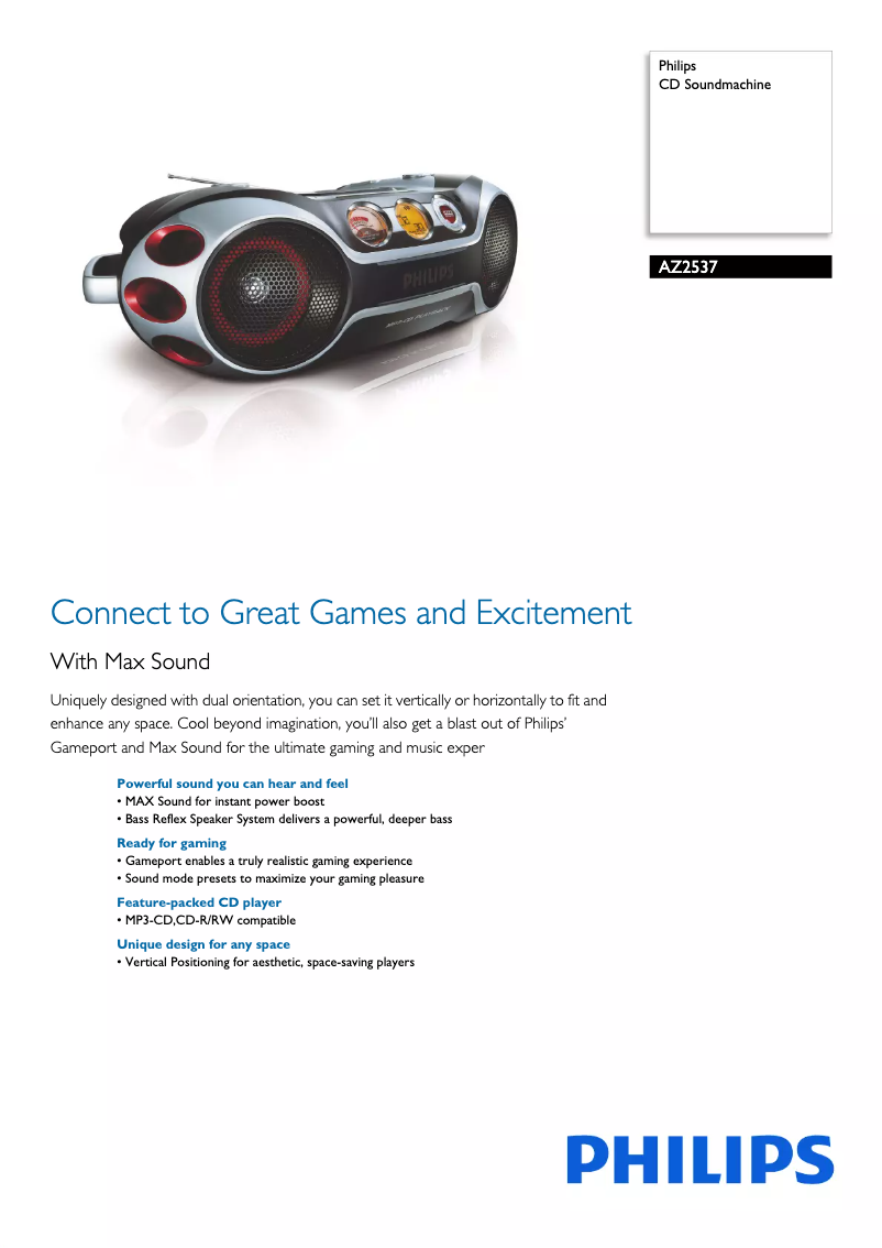 Page n°1 - Brochure Philips AZ2537