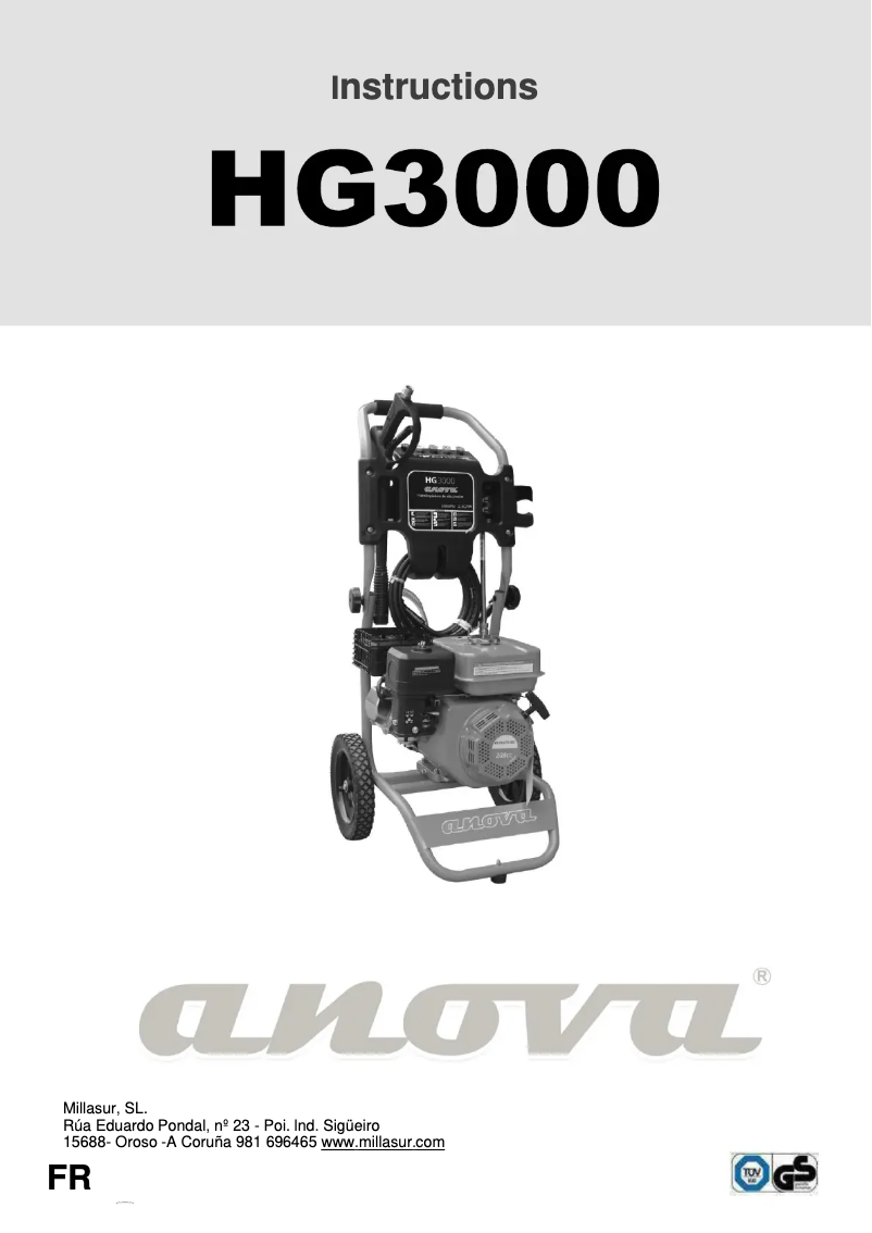 Image de la première page du manuel de l'appareil HG3000