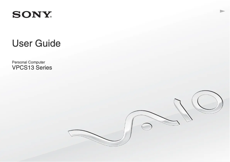 Page n°1 - Manuel utilisateur Sony Vaio VPCS13GGX