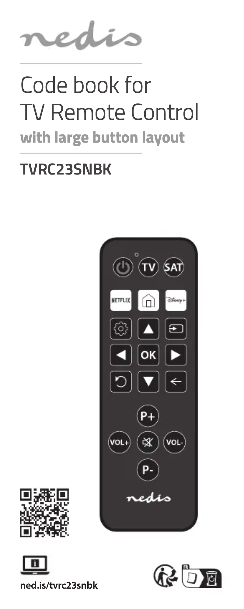 Página 1 del manual Manual de usuario Nedis TVRC23SNBK