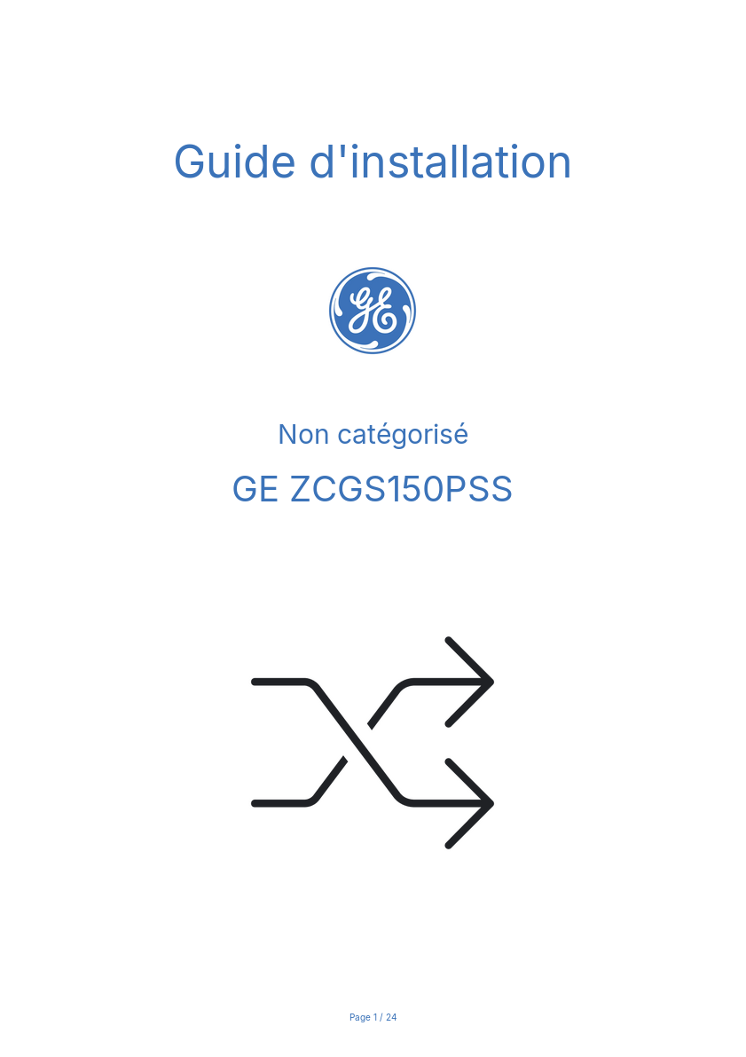 Image de la première page du manuel de l'appareil ZCGS150PSS
