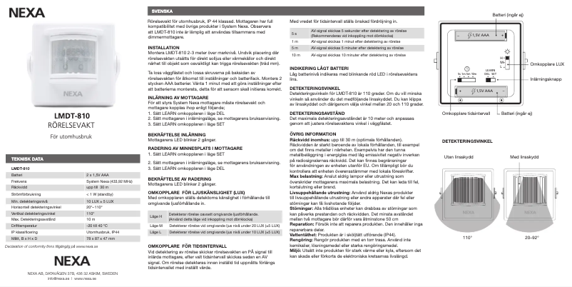 Image de la première page du manuel de l'appareil LMDT-810