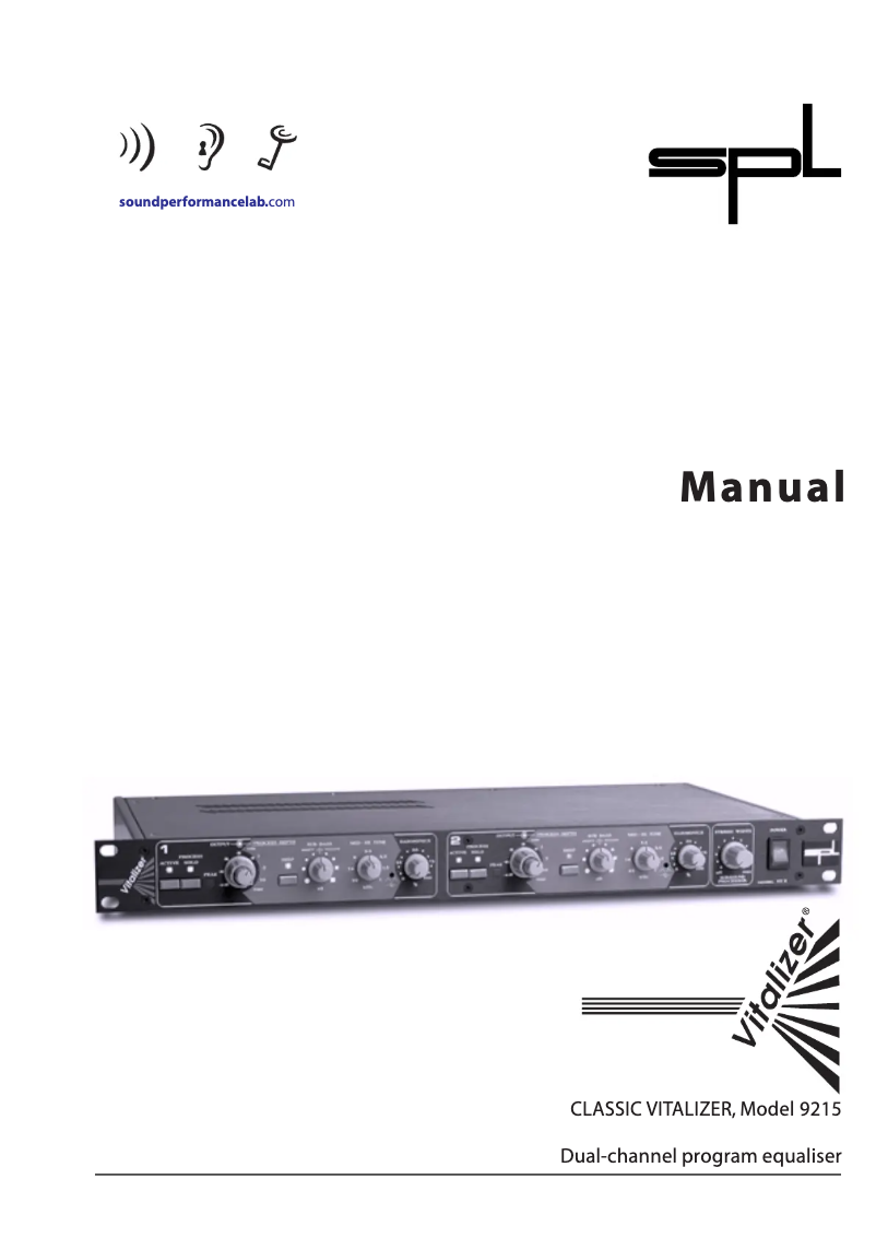 Page 1 de la notice Manuel utilisateur SPL Classic Vitalizer 9215