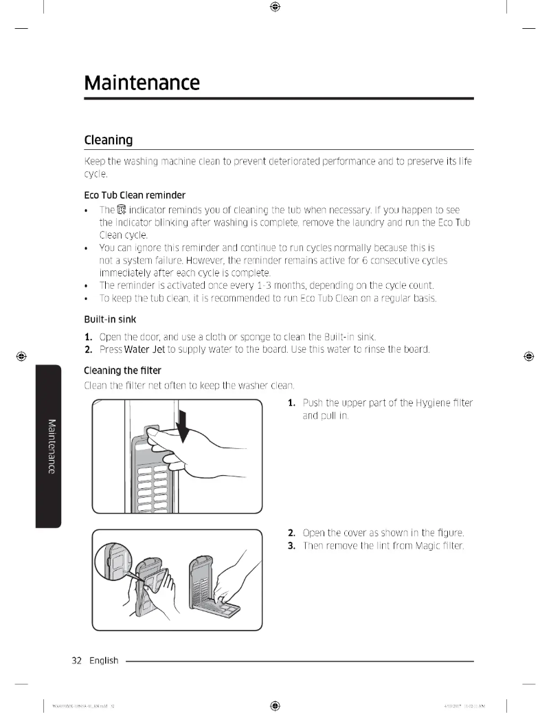 Page 1 de la notice Manuel utilisateur Samsung WA65M4205HV