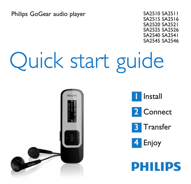 Page n°1 - Manuel utilisateur Philips GoGear SA2540